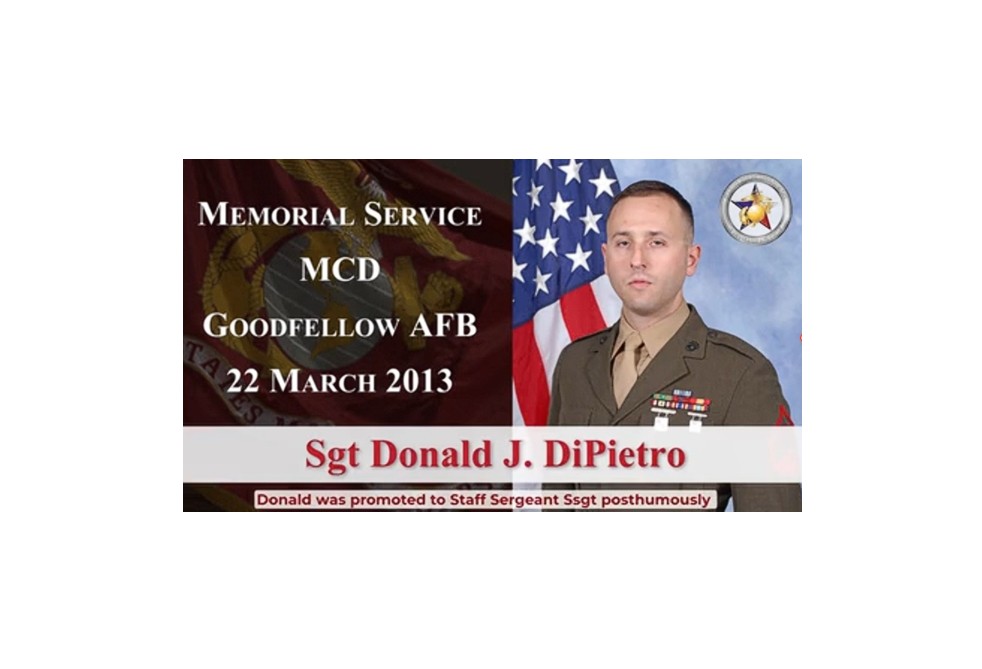 37. MARINE CORPS MEMORIAL FOR MY SON SSGT DONALD J. DI&nbsp;PIETRO